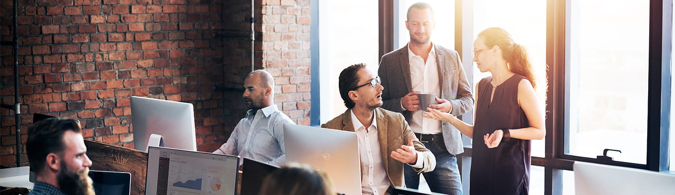 group of people chit chatting