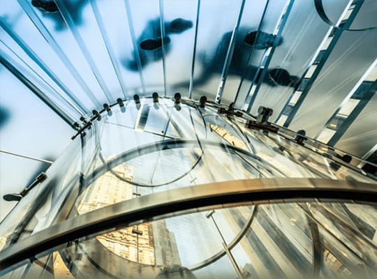 aerial view of a staircase