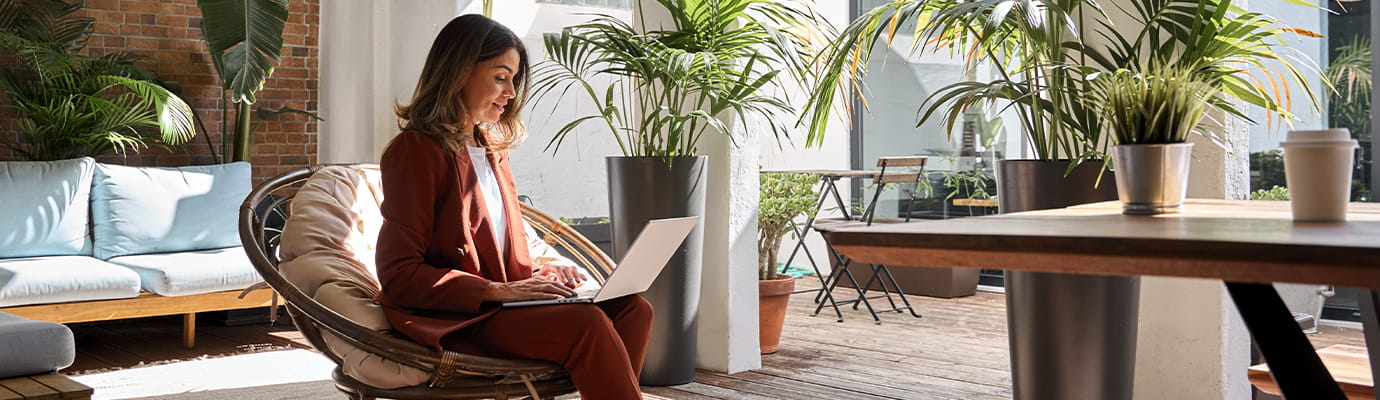 woman working on a laptop