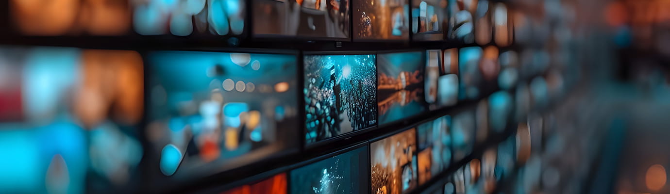 a wall of lcd screens