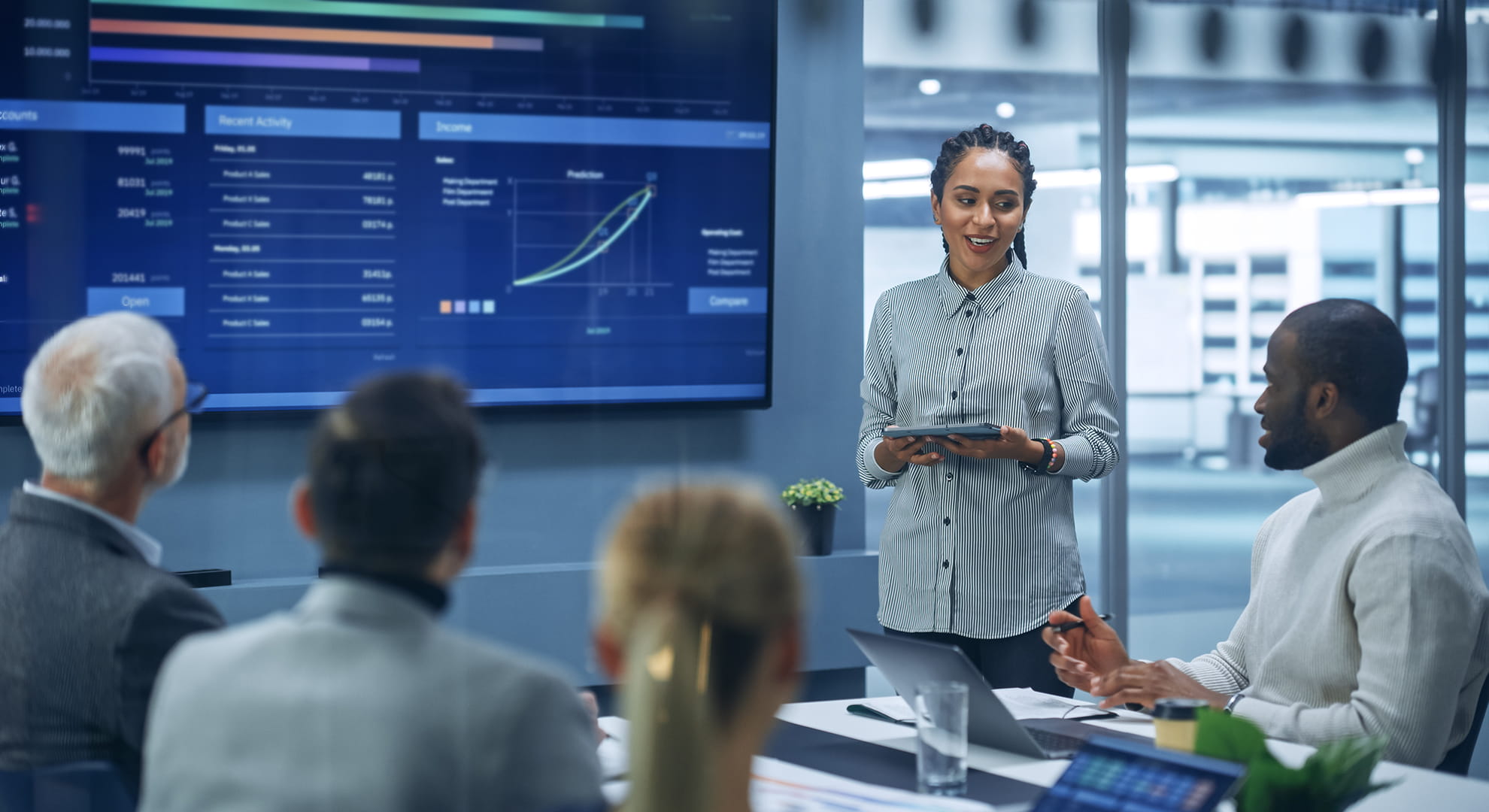 a team giving a presentation